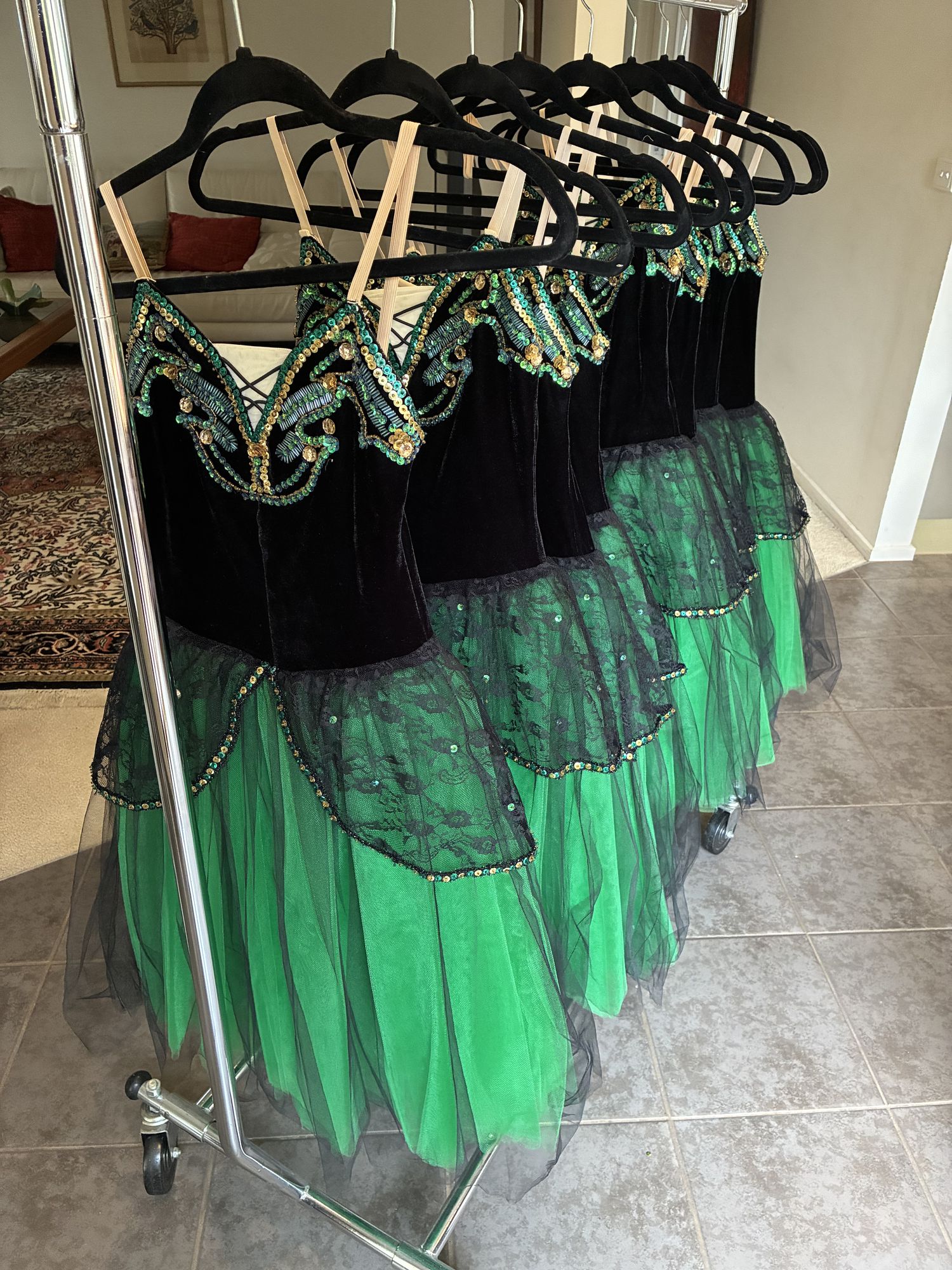 Long Green Tutu Set